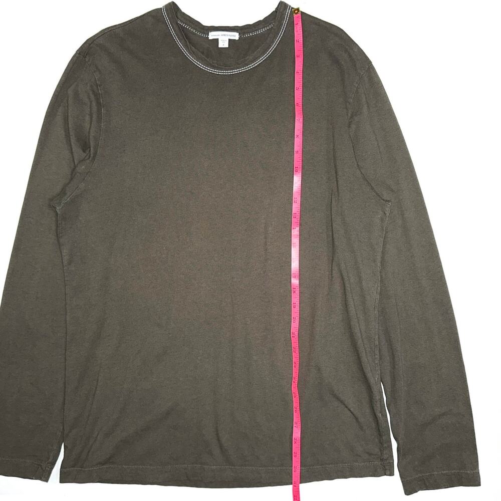 SOLD 💕Standard James Perse Men’s Green Combed Cotton Long Sleeve Crew Neck Shirt - Picture 9 of 10